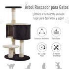 Rascador con caseta PawHut para gatos color Negro, , large image number null
