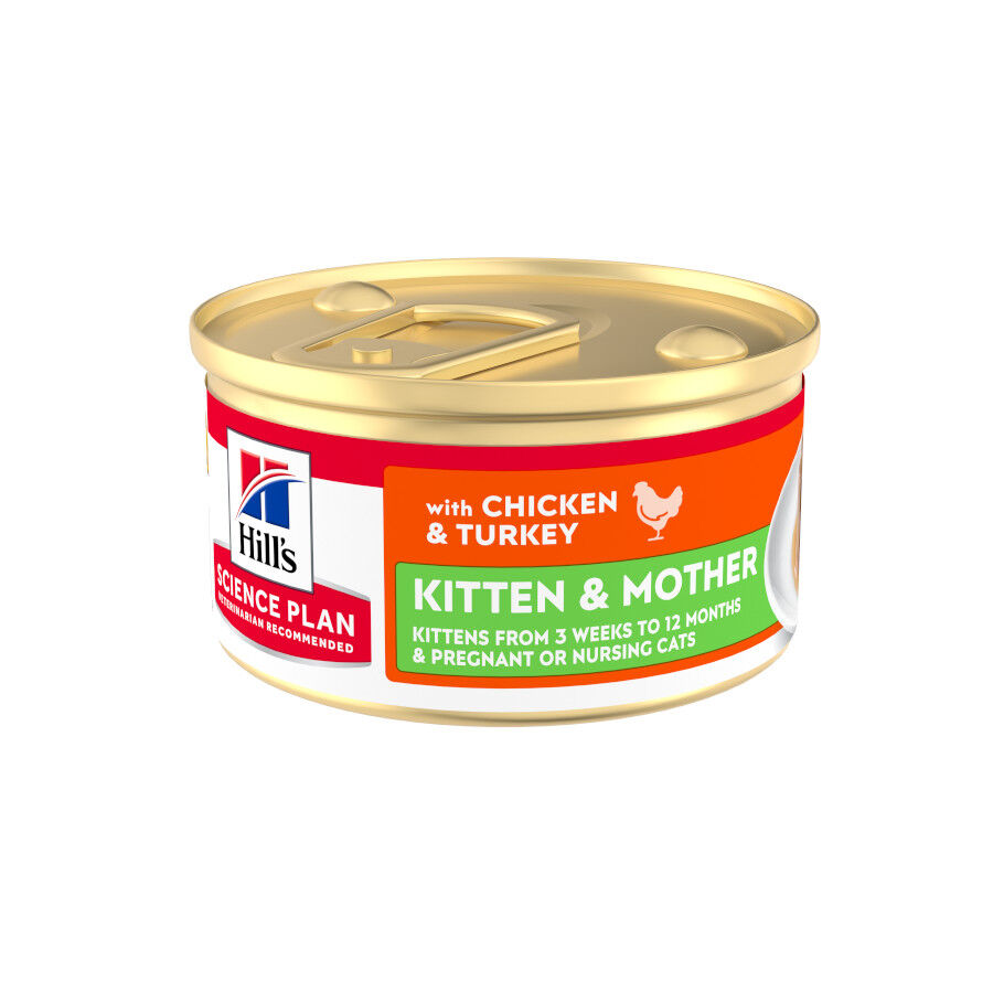 85 g Hill's Science Plan Kitten y Mother Mousse de Pollo y Pavo lata para gatos, , large Imagen numero 1