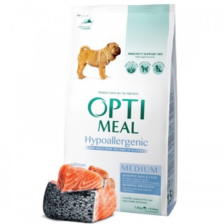 OPTIMEAL? pienso seco hipoalergénico sabor salmón para perros de razas medianas, , large image number null