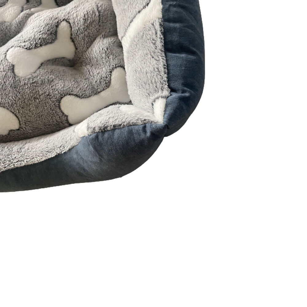 Cama de Mascota Modelo Rectangular con Felpa. Modelo Huesos, , large Imagen numero 4