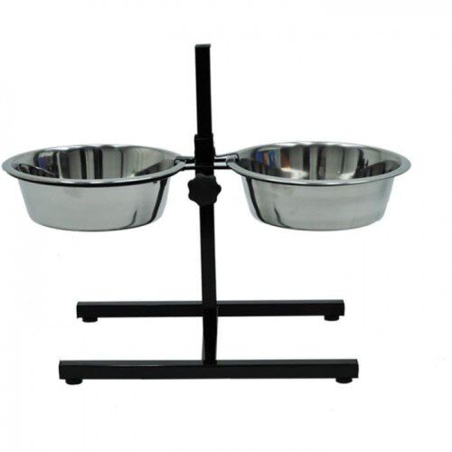 Vadigran barra con dos comederos de acero inoxidable para perros, , large Imagen numero 1