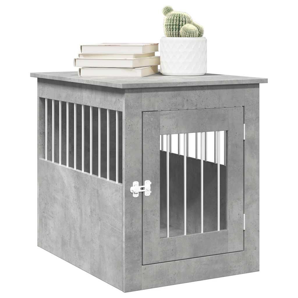 vidaXL Jaula para perros madera ingenier&iacute;a gris hormig&oacute;n 55x75x65 cm, , large Imagen numero 2