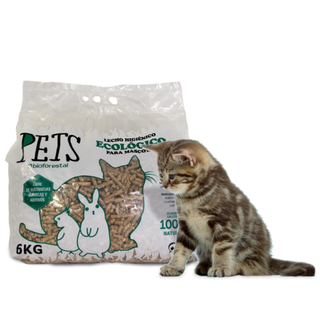 Pet bioforestal lecho higiénico ecológico de madera natural para gatos