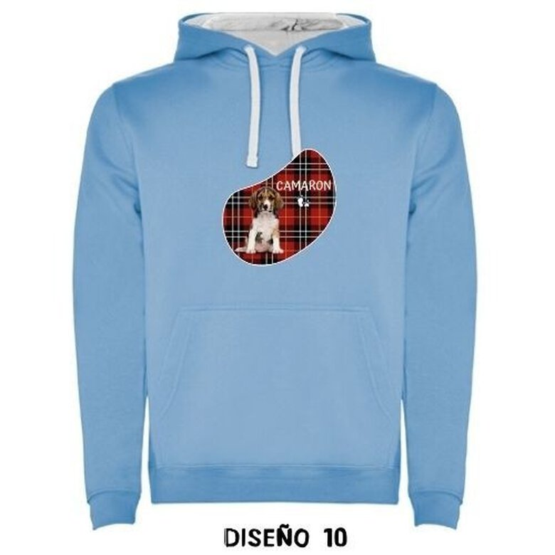 Sudadera capucha forma personalizable color Celeste, , large image number null
