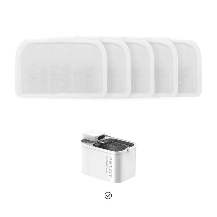 PETKIT Filtro para fuente de agua de gato,5 unidades, compatible con la fuente sin cable EVERSWEET MAX para gatos, carb&oacute;n activado, filtraci&oacute;n de alta eficiencia, , large Imagen numero 2