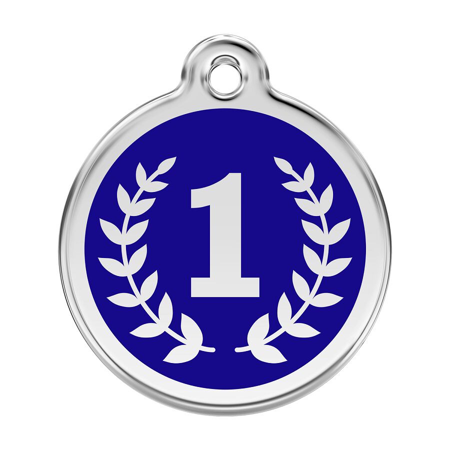 Placa identificativa Acero Inoxidable Esmalte Ganador Azul para perros, , large Imagen numero 1
