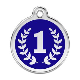 Red Dingo Placa identificativa Acero Inoxidable Esmalte Ganador Azul para perros