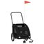 vidaXL Remolque de bicicleta para perros hierro y tela Oxford negro, , large indicador imagen numero 7