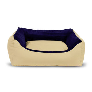 Gauty Cama Tela Impermeable Y Pelo Azul Y Beige para perros