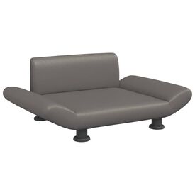 vidaXL Cama de cuero sintético gris para perros