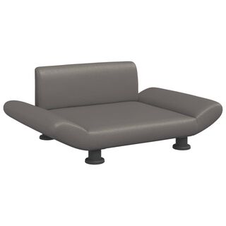 vidaXL Cama de cuero sintético gris para perros