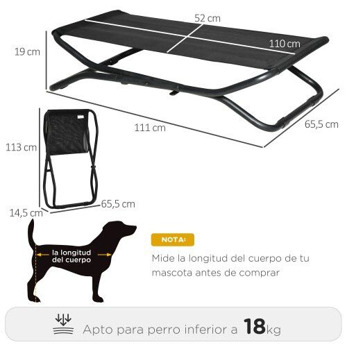 PawHut cama elevada plegable para mascotas, , large Imagen numero 3