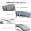 Outsunny Tumbona Plegable Tumbona de Jardín con Respaldo Ajustable en 7 Posiciones con Cojín Cuerpo Entero y Cabeza para Terraza Piscina Carga Máx. 165 kg 137x63,5x100,5 cm Gris, , large indicador imagen numero 5