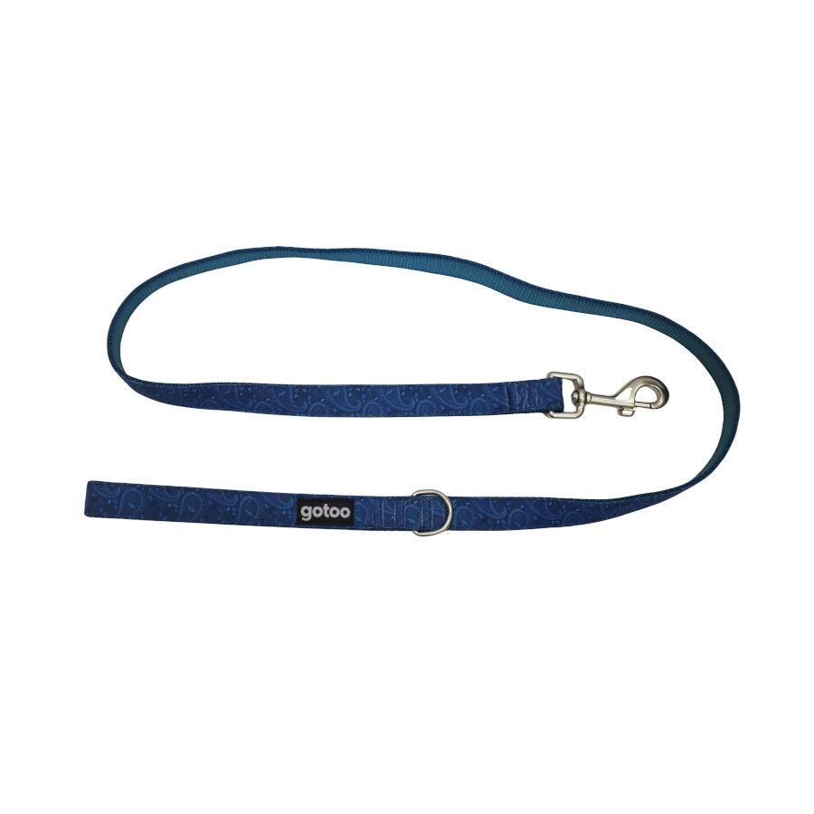 Gotoo Correa estampada cachemira cl&aacute;sica azul para perros, , large Imagen numero 1