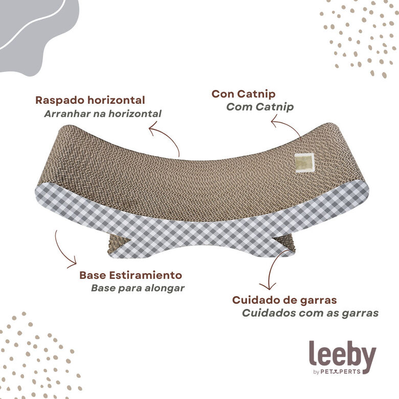Leeby Remy Rocker rascador de cartón horizontal con estampado vichy para gatos thumbnail