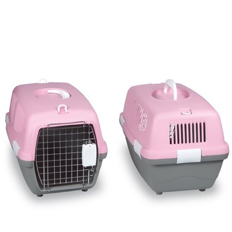 Transportín para mascotas color Rosa y Gris