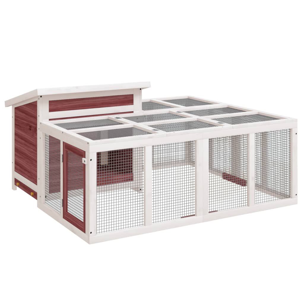 VidaXL Conejera de madera maciza de pino mocha thumbnail