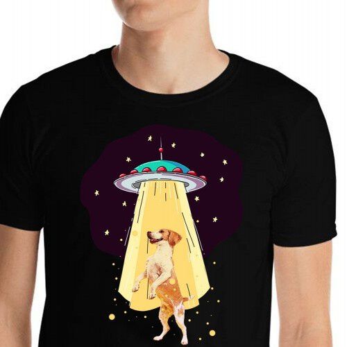 Mascochula camiseta hombre abduction personalizada con tu mascota negro thumbnail