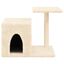 vidaXL Rascador para gatos con postes de sisal color crema 50,5 cm, , large indicador imagen numero 3