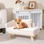 COSTWAY Cama para Gatos, mullida y Suave, sof&aacute; para Gatos medianos y peque&ntilde;os, Linda Cama para Gato con Base Antideslizante, Pies de Madera, Sof&aacute; Sill&oacute;n para Interior, 71 x 43 x 40 cm (Blanco), , large indicador imagen numero 2