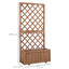 Outsunny Jardinera con Enrejado de Madera Maciza Macetero de Jardín con Soporte para Trepadora para Cultivo de Plantas Flores 72,5x31,5x149,5 cm Natural, , large indicador imagen numero 3
