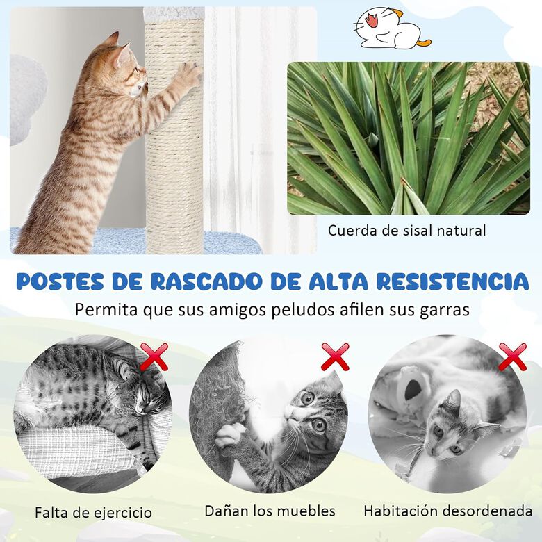 COSTWAY Árbol rascador Oceánica de Varios Niveles con Rascadores Cubiertos de Sisal para Gatos thumbnail