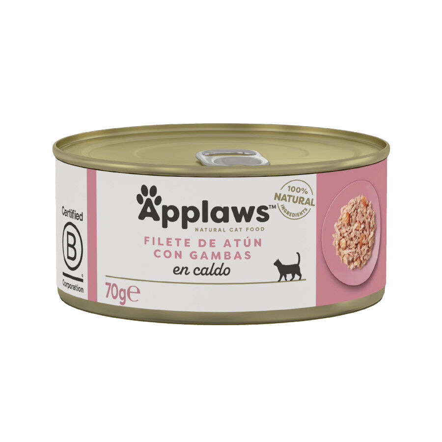 70 g Applaws At&uacute;n y Gambas lata natural para gatos, , large Imagen numero 1