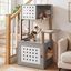 COSTWAY &Aacute;rbol Rascador para Gatos, Torre para Gatos de de M&uacute;ltiples Niveles con Postes Rascadores de Sisal, Condo, Zona de Alimentaci&oacute;n y Bola Colgante y Recinto para Caja de Arena, 117,5 cm (Gris), , large indicador imagen numero 2