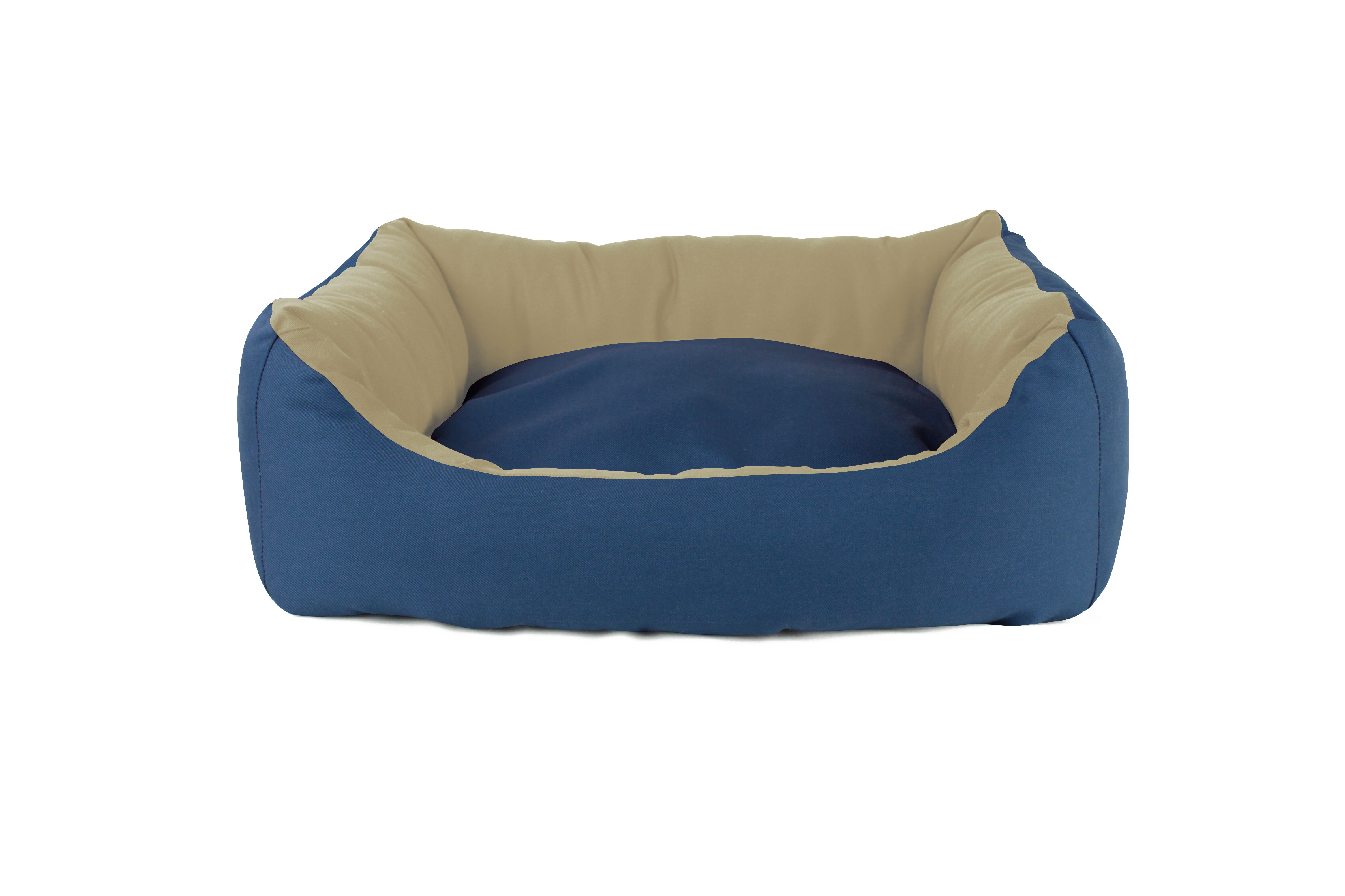 Gauty Cama Rectangular para Perros y Gatos  Tela de sarga - Azul y beige, , large Imagen numero 1