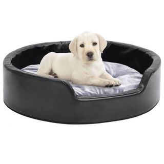 VidaXL Cama Color Negro y Gris Con Cojín para perros y gatos