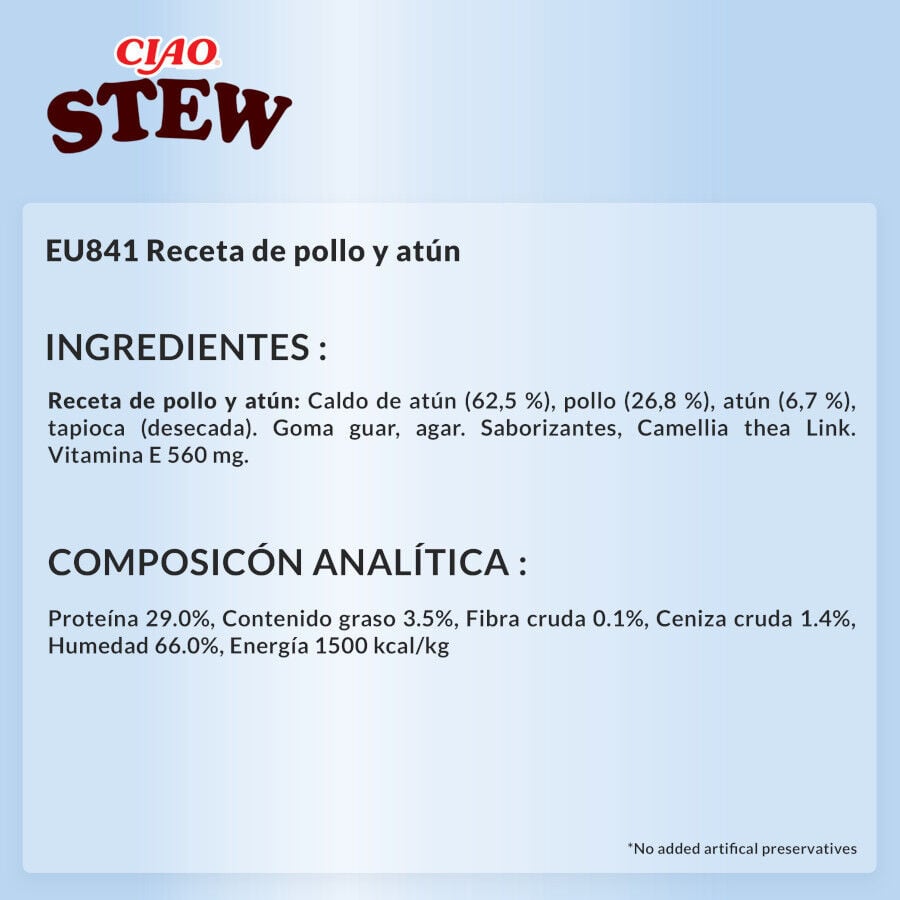 40 g Churu Stew Estofado de Pollo y At&uacute;n sobre para gatos, , large Imagen numero 5