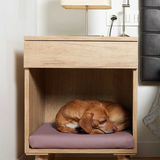Mesilla de madera cama para perros color Violeta Señales, , large image number null