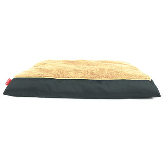 Gauty Cama Redonda Tela Impermeable y pelo gris y beige oscuro para Perros y Gatos 