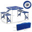 Outsunny Mesa Maleta de Camping azul Plegable y Portátil con 4 Asientos y Agujero para Sombrilla, , large indicador imagen numero 3