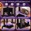 COSTWAY 144 cm &Aacute;rbol Rascador para Gatos G&oacute;tico de Interior, Morado Torre para Gatos Multinivel con Postes Rascadores, Plataformas, Casita y Juguete Colgante, Centro de Actividad para Mascotas, , large indicador imagen numero 5