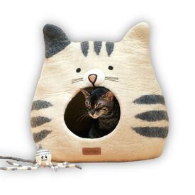Gruta para gato de fieltro de lana n&oacute;rdico Yeti