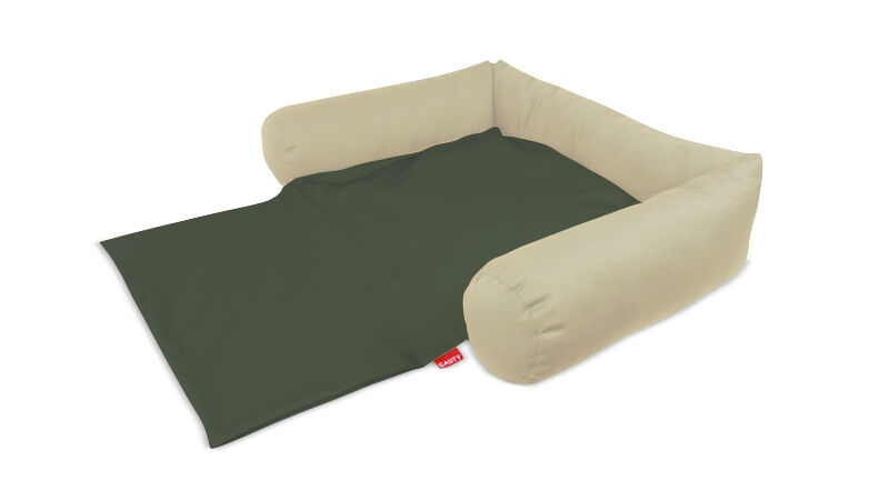 Gauty Cama para Perros y Gatos  Tela de sarga - Beige y verde, , large Imagen numero 1