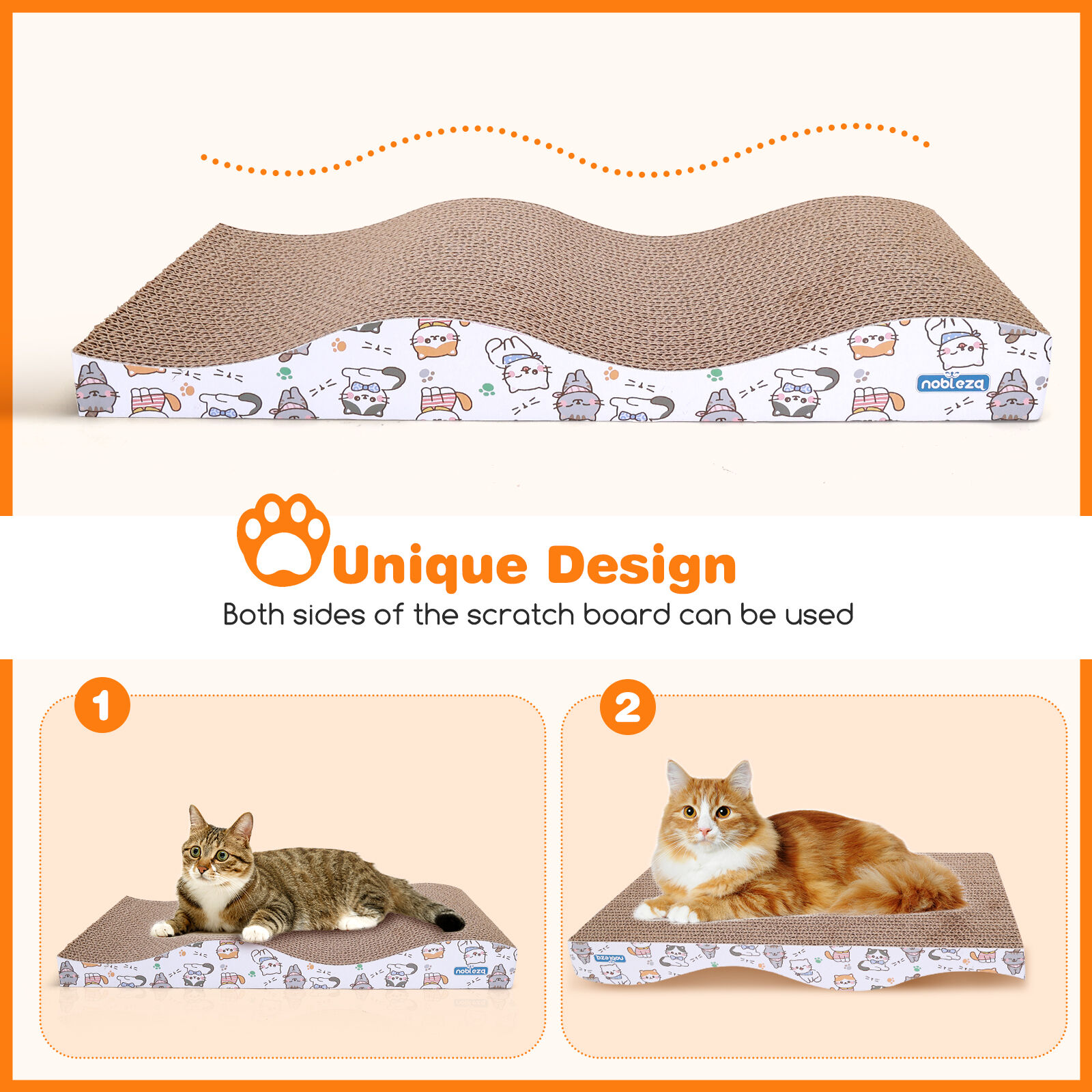 Nobleza 2 Piezas Rascador Carton Corrugado para gatos thumbnail