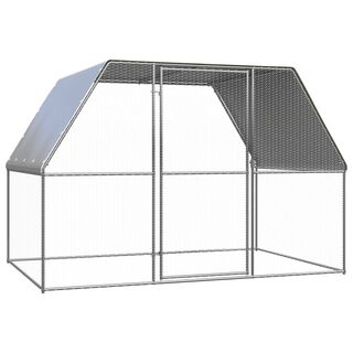 vidaXL Gallinero de acero galvanizado plateado y gris para Roedores 