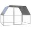 vidaXL Gallinero de acero galvanizado plateado y gris 3x2x2 m, , large indicador imagen numero 1
