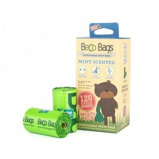 Pack de 120 bolsas para heces perros BecoBags biodegradables olor menta