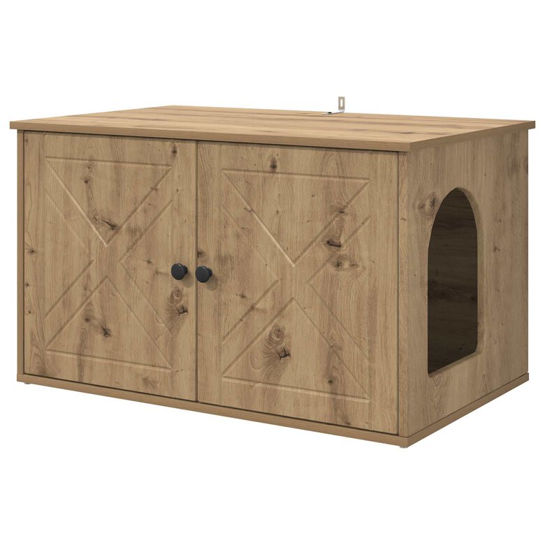 vidaXL Casa para Gatos Roble Artesanal 85 x 55 x 50 cm