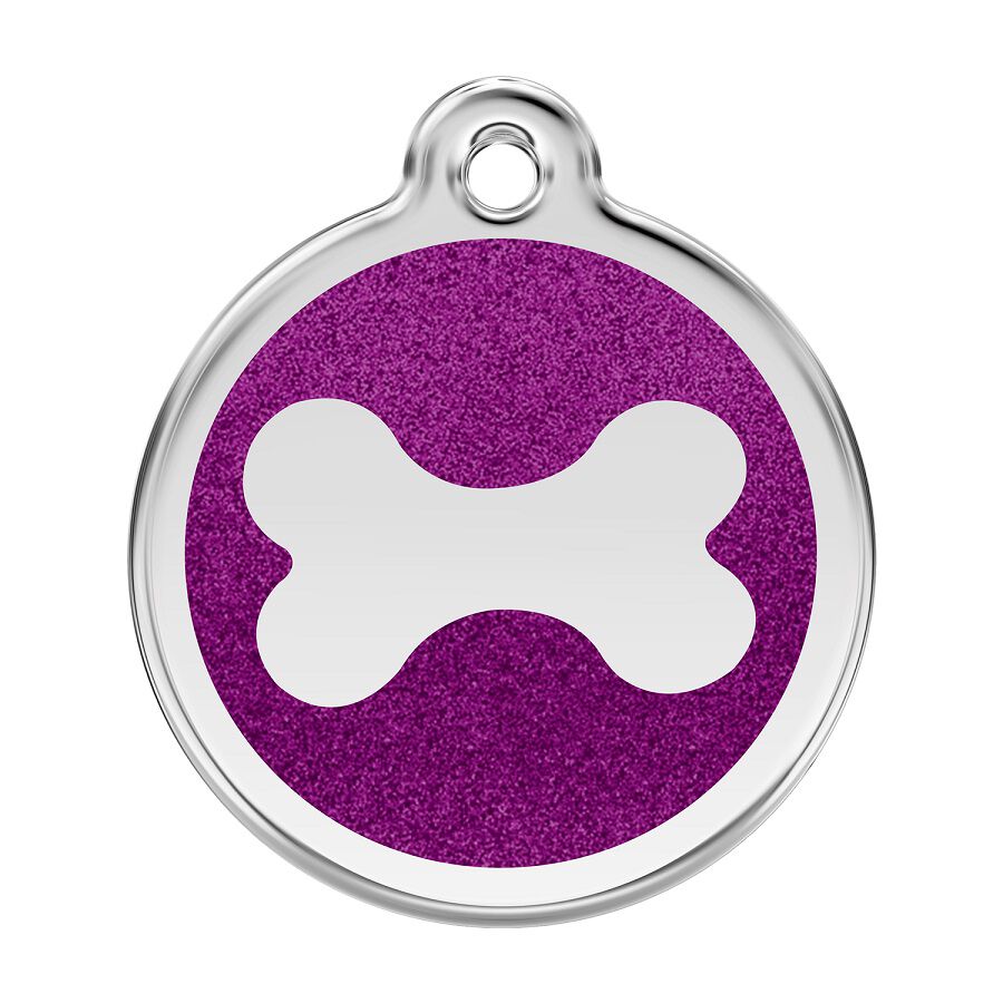 Placa identificativa Purpurina Hueso Morado para perros, , large Imagen numero 1
