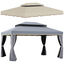 Outsunny Conjunto de Cenador Incluye 1 Cenador de Jardín 4x3 m con 4 Cortinas Laterales 4 Mosquiteras y 1 Techo de Repuesto 4x3 m para Fiestas Eventos Exterior Gris y Beige, , large indicador imagen numero 1