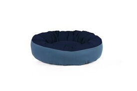 Gauty Cama Redonda  Tela de sarga - Azul y azul oscuro para Perros y Gatos 