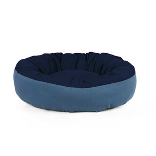 Gauty Cama Redonda  Tela de sarga - Azul y azul oscuro para Perros y Gatos 