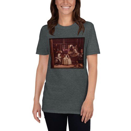 Mascochula camiseta mujer las meninas personalizada con tu mascota gris oscuro thumbnail