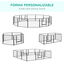 PawHut Parque para Perros de 12 Paneles Parque de Juegos de Bricolaje para Mascotas con 2 Puertas Corralito para Perros para Exterior Interior Acero 80x60 cm Negro, , large indicador imagen numero 4