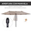 Outsunny Sombrilla Doble Parasol Grande, , large indicador imagen numero 5