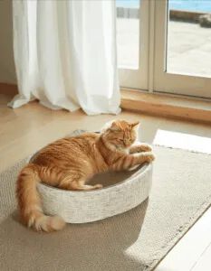 Althea Living - Rascador de sisal natural para gatos Caleta, cama y rascador thumbnail